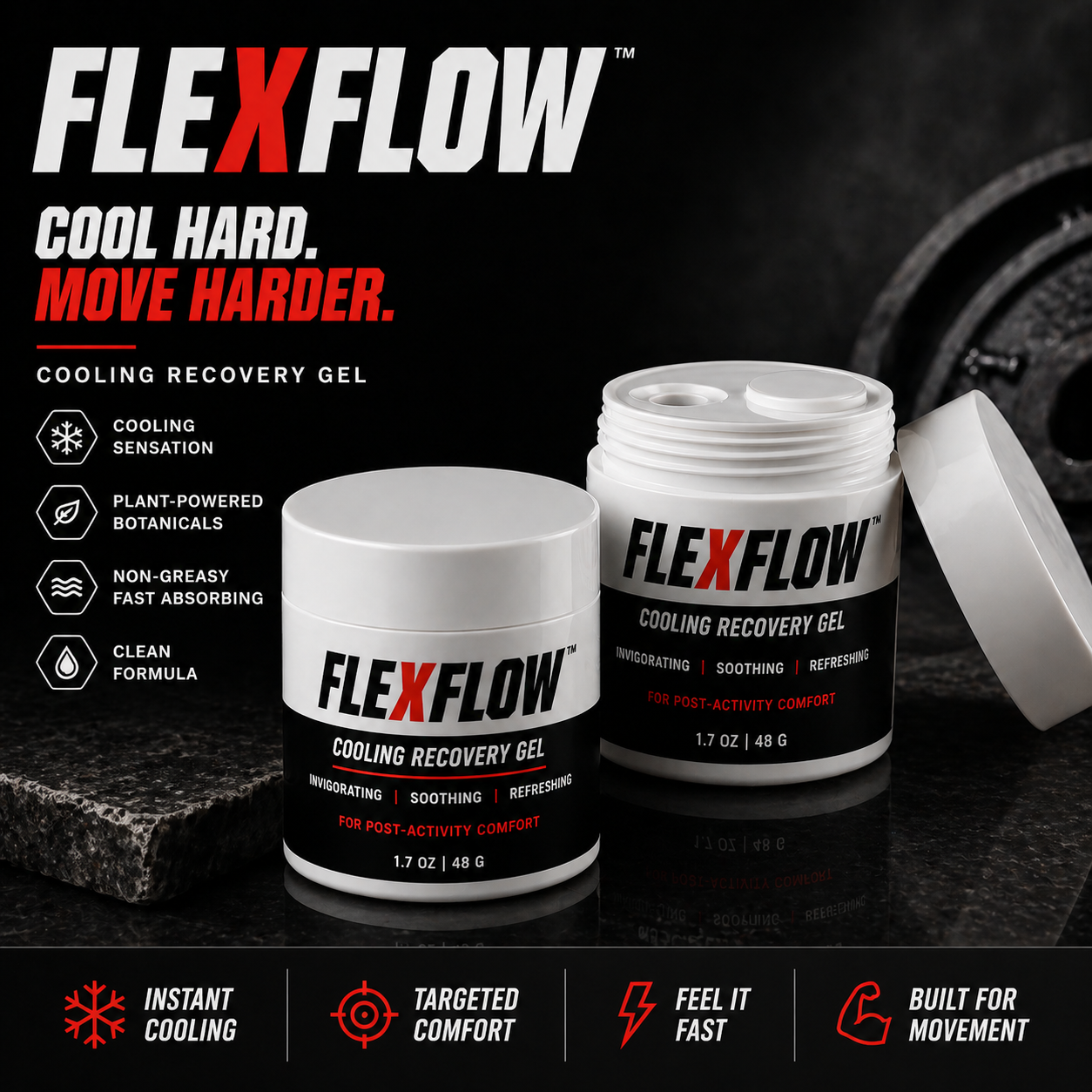 FLEXFLOW™ Cooling Recovery Gel – Fast-Acting Muscle Cooling & Post-Workout Relief